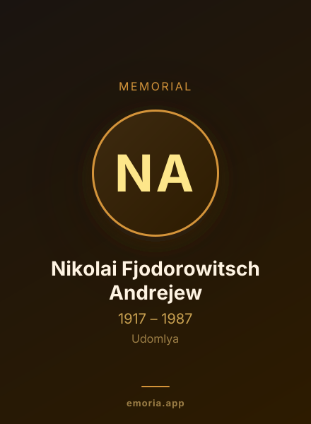 Memorial portrait of Nikolai Fjodorowitsch Andrejew