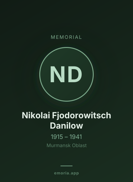 Memorial portrait of Nikolai Fjodorowitsch Danilow