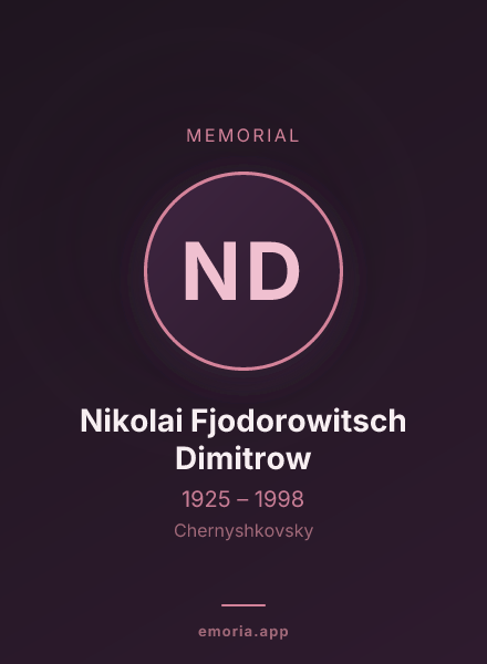 Memorial portrait of Nikolai Fjodorowitsch Dimitrow