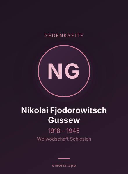 Gedenkportrait von Nikolai Fjodorowitsch Gussew