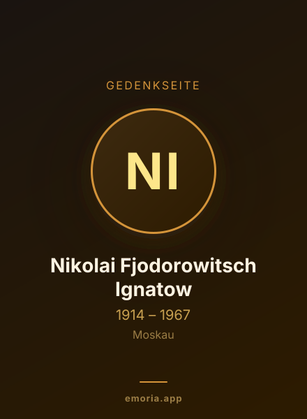 Gedenkportrait von Nikolai Fjodorowitsch Ignatow