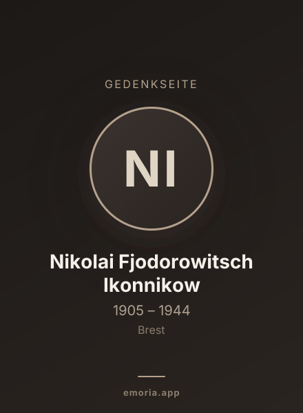 Gedenkportrait von Nikolai Fjodorowitsch Ikonnikow
