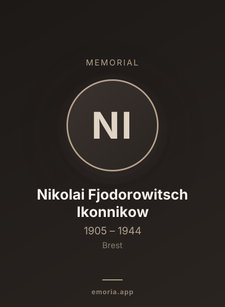 Memorial portrait of Nikolai Fjodorowitsch Ikonnikow