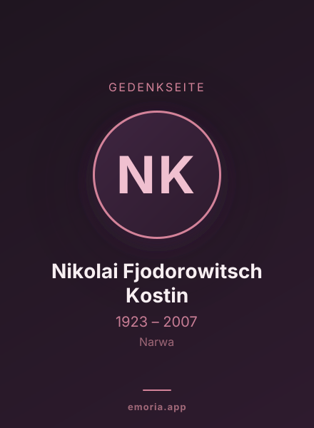 Gedenkportrait von Nikolai Fjodorowitsch Kostin
