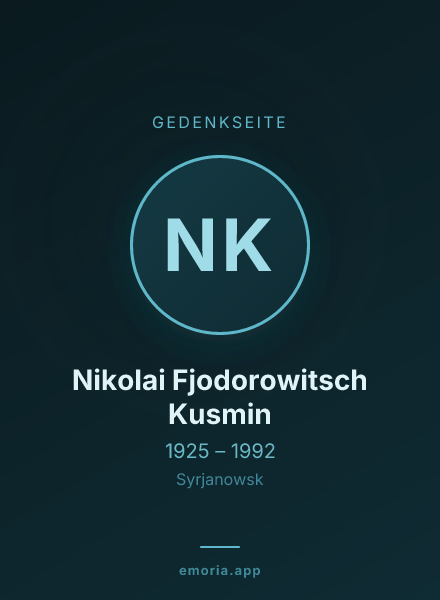 Gedenkportrait von Nikolai Fjodorowitsch Kusmin