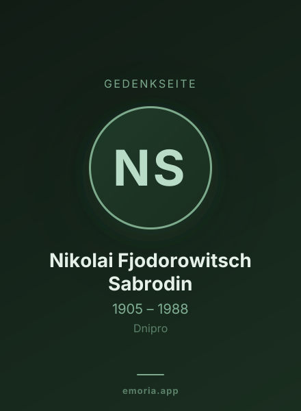 Gedenkportrait von Nikolai Fjodorowitsch Sabrodin