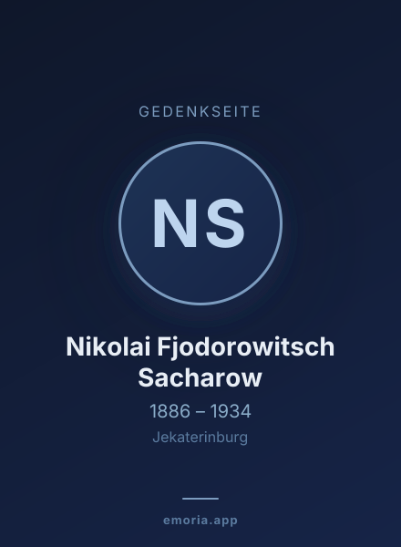 Gedenkportrait von Nikolai Fjodorowitsch Sacharow