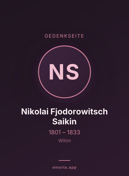 Gedenkportrait von Nikolai Fjodorowitsch Saikin