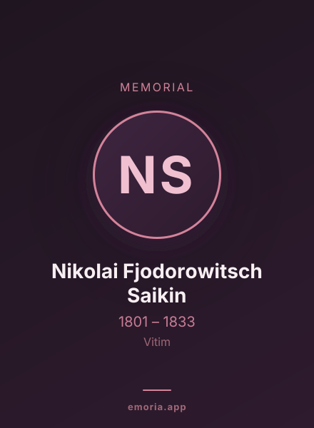 Memorial portrait of Nikolai Fjodorowitsch Saikin