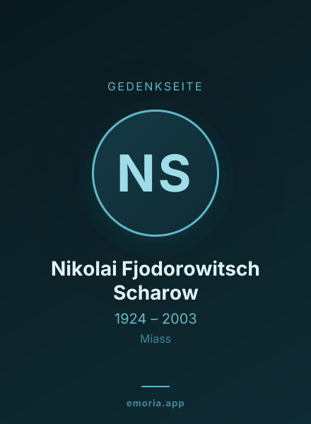 Gedenkportrait von Nikolai Fjodorowitsch Scharow