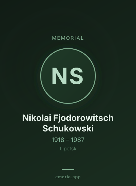 Memorial portrait of Nikolai Fjodorowitsch Schukowski