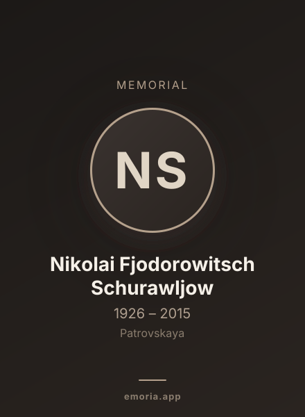 Memorial portrait of Nikolai Fjodorowitsch Schurawljow
