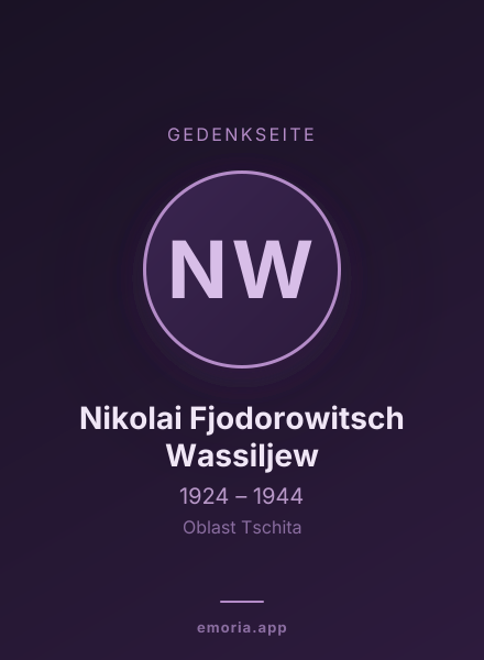 Gedenkportrait von Nikolai Fjodorowitsch Wassiljew