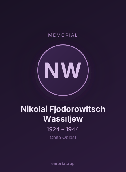 Memorial portrait of Nikolai Fjodorowitsch Wassiljew
