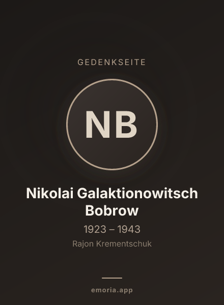 Gedenkportrait von Nikolai Galaktionowitsch Bobrow