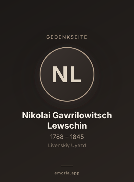 Gedenkportrait von Nikolai Gawrilowitsch Lewschin