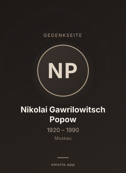 Gedenkportrait von Nikolai Gawrilowitsch Popow