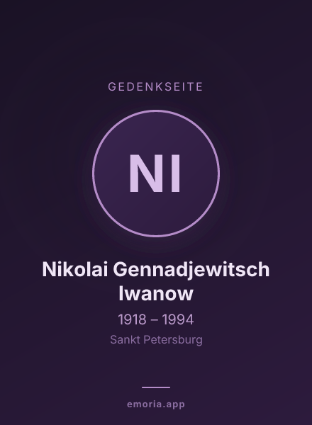 Gedenkportrait von Nikolai Gennadjewitsch Iwanow
