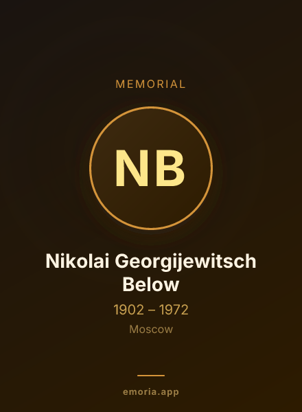 Memorial portrait of Nikolai Georgijewitsch Below