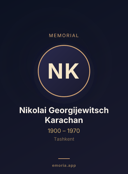 Memorial portrait of Nikolai Georgijewitsch Karachan