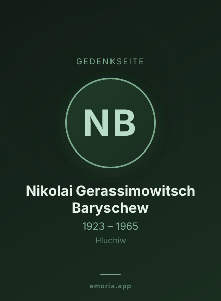 Gedenkportrait von Nikolai Gerassimowitsch Baryschew