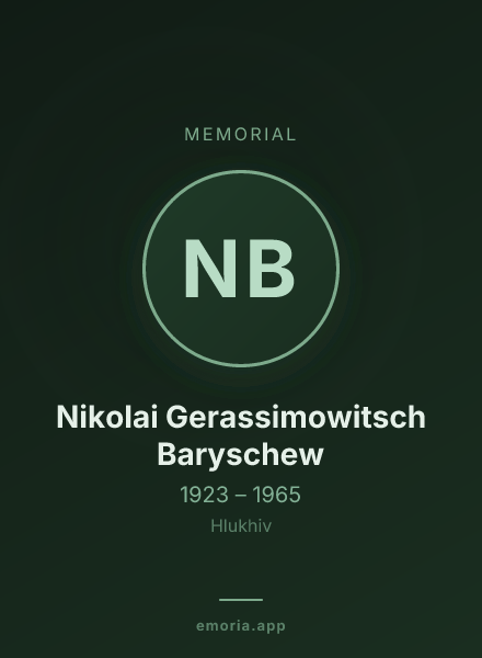 Memorial portrait of Nikolai Gerassimowitsch Baryschew