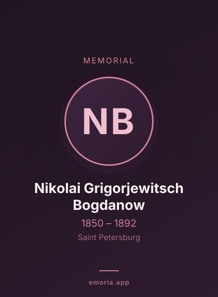 Memorial portrait of Nikolai Grigorjewitsch Bogdanow