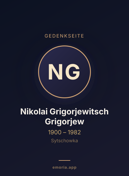 Gedenkportrait von Nikolai Grigorjewitsch Grigorjew