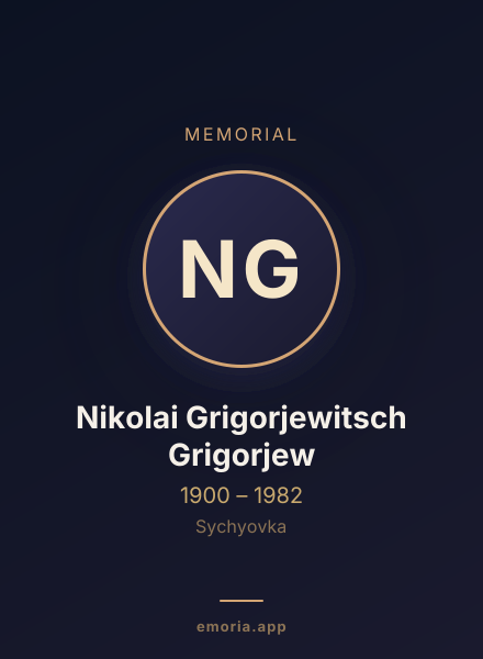 Memorial portrait of Nikolai Grigorjewitsch Grigorjew