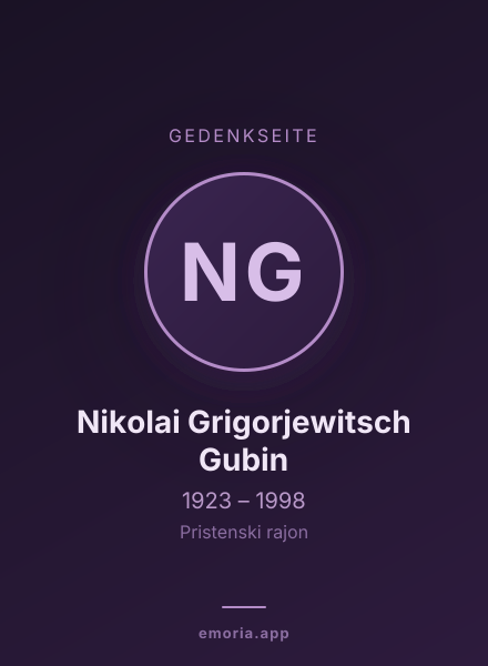 Gedenkportrait von Nikolai Grigorjewitsch Gubin