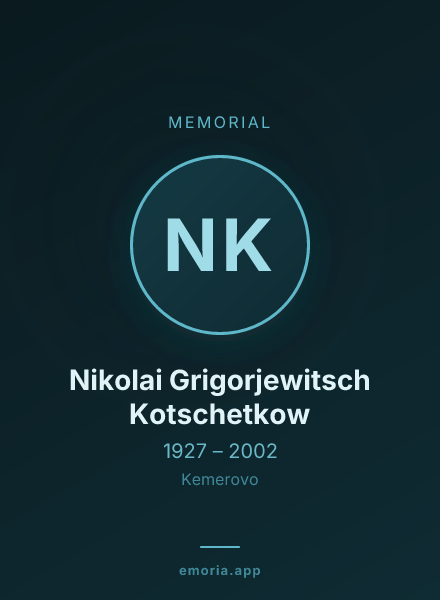 Memorial portrait of Nikolai Grigorjewitsch Kotschetkow