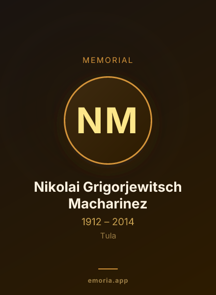 Memorial portrait of Nikolai Grigorjewitsch Macharinez