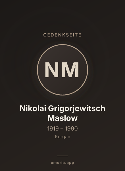 Gedenkportrait von Nikolai Grigorjewitsch Maslow