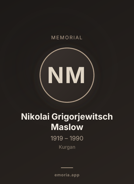 Memorial portrait of Nikolai Grigorjewitsch Maslow