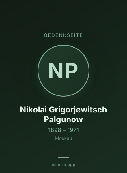 Gedenkportrait von Nikolai Grigorjewitsch Palgunow