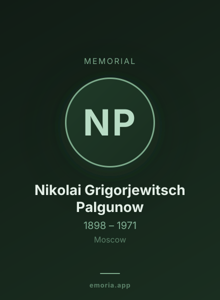 Memorial portrait of Nikolai Grigorjewitsch Palgunow