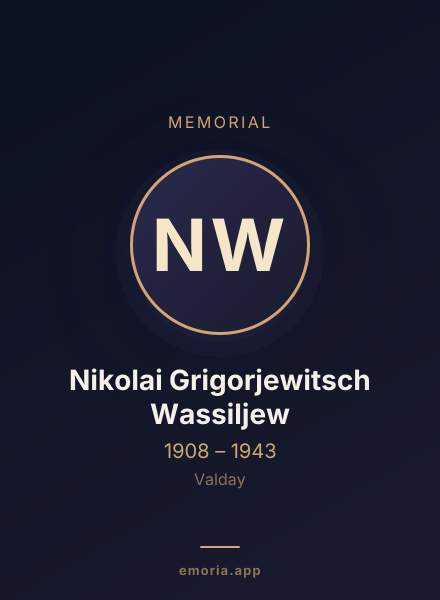 Memorial portrait of Nikolai Grigorjewitsch Wassiljew