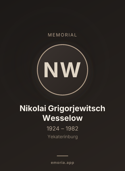 Memorial portrait of Nikolai Grigorjewitsch Wesselow
