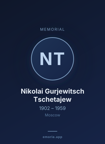 Memorial portrait of Nikolai Gurjewitsch Tschetajew