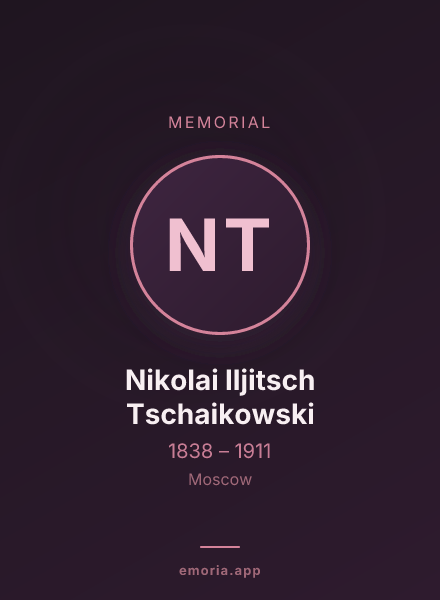 Memorial portrait of Nikolai Iljitsch Tschaikowski