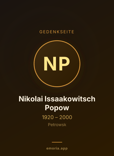 Gedenkportrait von Nikolai Issaakowitsch Popow