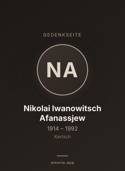 Gedenkportrait von Nikolai Iwanowitsch Afanassjew