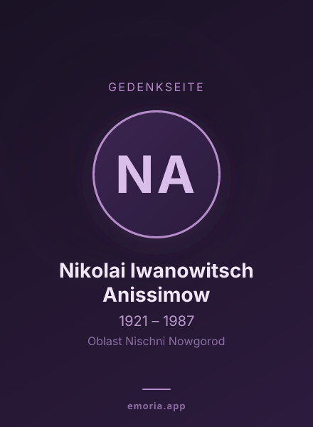 Gedenkportrait von Nikolai Iwanowitsch Anissimow