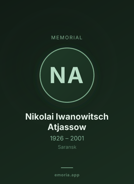 Memorial portrait of Nikolai Iwanowitsch Atjassow