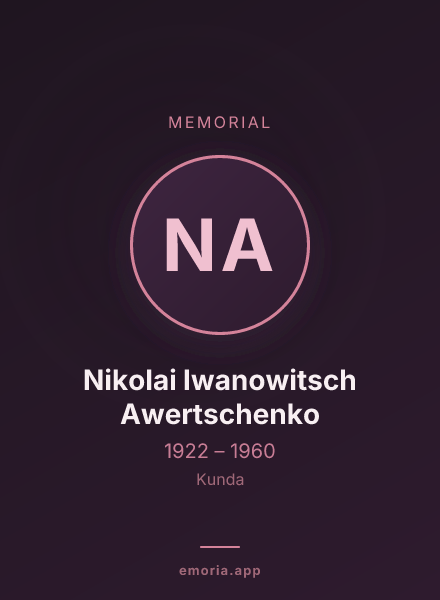 Memorial portrait of Nikolai Iwanowitsch Awertschenko