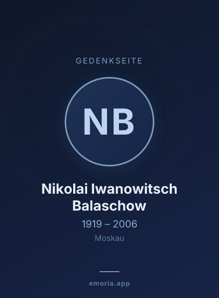 Gedenkportrait von Nikolai Iwanowitsch Balaschow