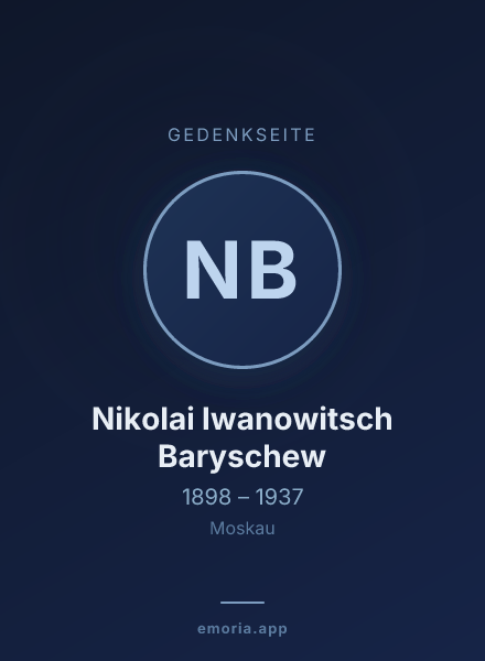 Gedenkportrait von Nikolai Iwanowitsch Baryschew