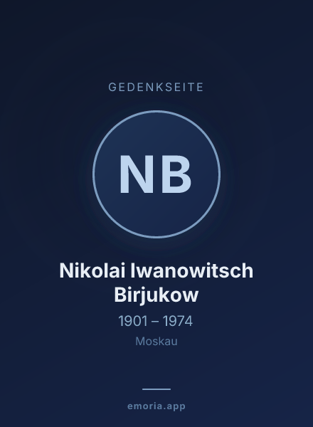 Gedenkportrait von Nikolai Iwanowitsch Birjukow