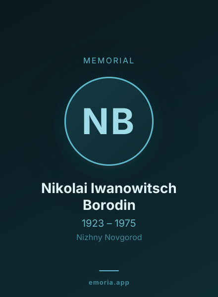 Memorial portrait of Nikolai Iwanowitsch Borodin