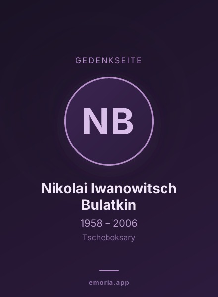 Gedenkportrait von Nikolai Iwanowitsch Bulatkin